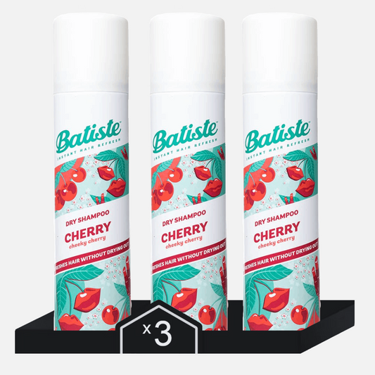 Batiste - Champú en Seco Cherry - 3 Sprays (Caja de 3 Sprays x 200 ml)- Limpia y refresca tu cabello entre lavados, manteniendo brillo y volumen.