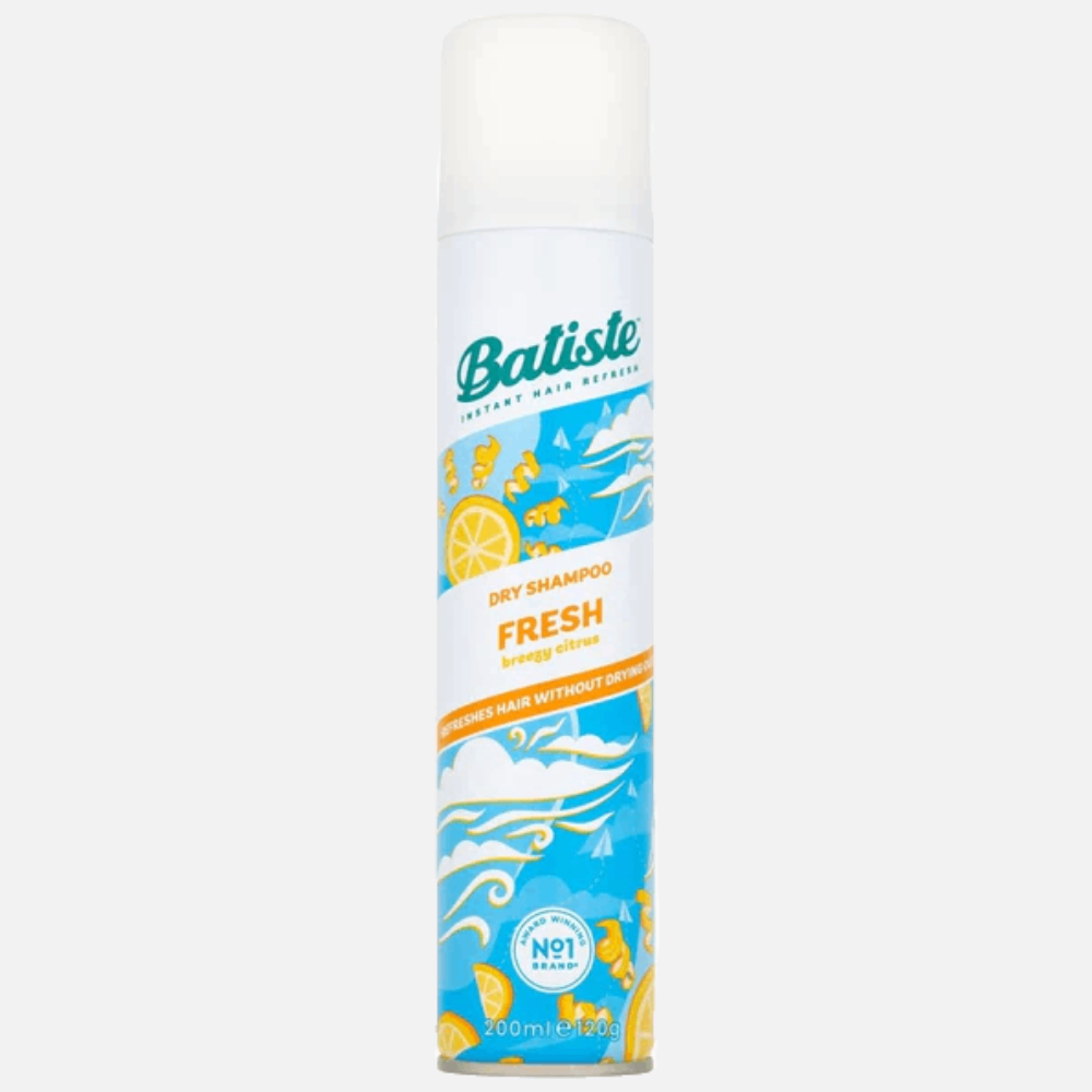 Batiste - Champú en Seco Fresh - 3 Sprays (Caja de 3 Sprays x 200 ml) - Limpia y refresca tu cabello entre lavados, manteniendo brillo y volumen. Fragancia revitalizante de limón, mandarina, flor de naranjo, pomelo rosa y miel.